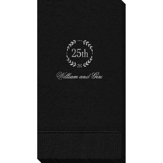 25th Wreath Guest Towels